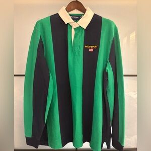 Polo by Ralph Lauren Green and Navy Striped Shirt